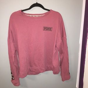 Long sleeve pink sweat shirt